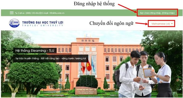 Hướng Dẫn Sử Dụng Hê Thống LMS Dành Cho Giảng Viên 1 Hình 1.1 Màn hình đăng nhập hệ thống LMS_TLU