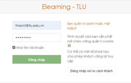 Hướng Dẫn Sử Dụng Hê Thống LMS Dành Cho Giảng Viên 2 Hình 1.2 Đăng nhập