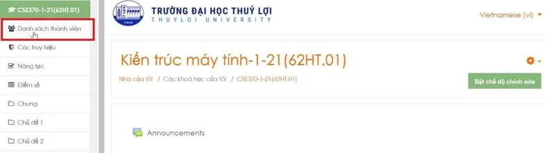 Hướng Dẫn Sử Dụng Hê Thống LMS Dành Cho Giảng Viên 10 Hình 3.2 Thêm danh sách thành viên