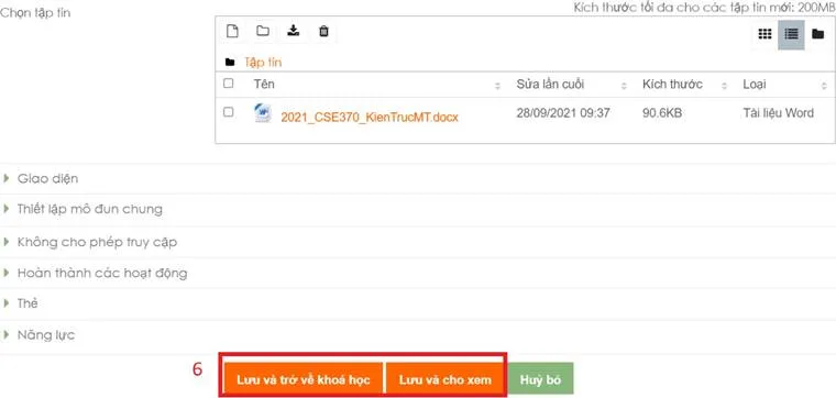 Hướng Dẫn Sử Dụng Hê Thống LMS Dành Cho Giảng Viên 23 Hình 4.7 Hoàn tất việc thêm file