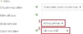 Hướng Dẫn Sử Dụng Hê Thống LMS Dành Cho Giảng Viên 55 Hình 5.13 Thiết lập tính điểm