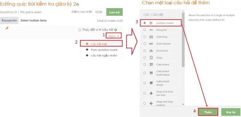 Hướng Dẫn Sử Dụng Hê Thống LMS Dành Cho Giảng Viên 59 Hình 5.17 Thêm câu hỏi mới