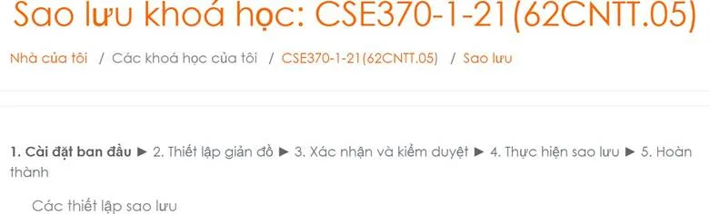 Hướng Dẫn Sử Dụng Hê Thống LMS Dành Cho Giảng Viên 74 Hình 6.2 Thiết lập các nội dung cần sao lưu
